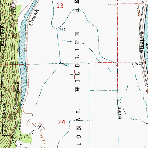 Topographic Map of Kootenai National Wildlife Refuge, ID