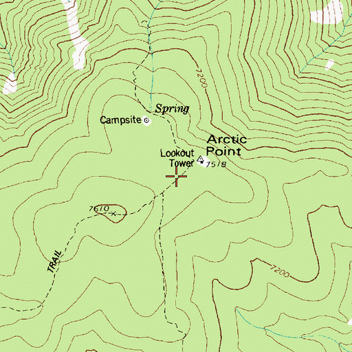 Topographic Map of Arctic Point Lookout, ID