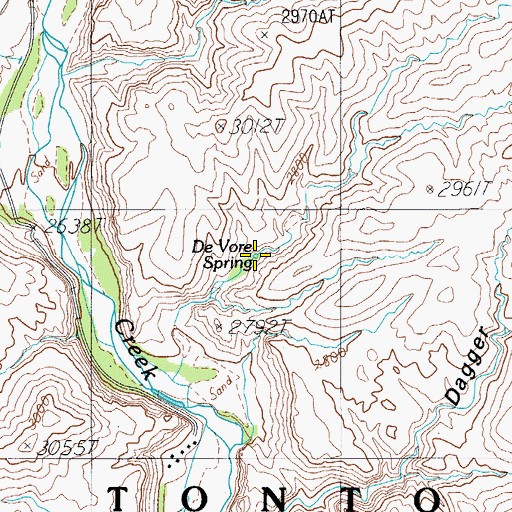 Topographic Map of DeVore Spring, AZ
