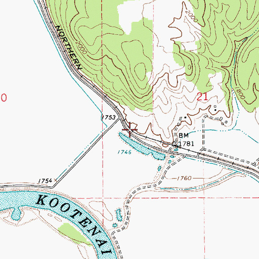 Topographic Map of Bass Lake Access, ID