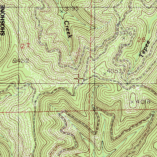 Topographic Map of Skull Saddle, ID