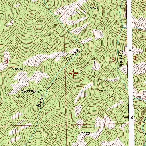 Topographic Map of Hot Springs Creek Trail, ID