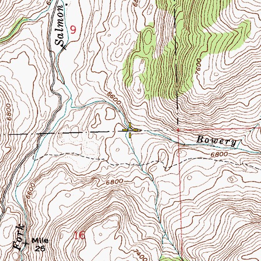 Topographic Map of Narrow Canyon, ID