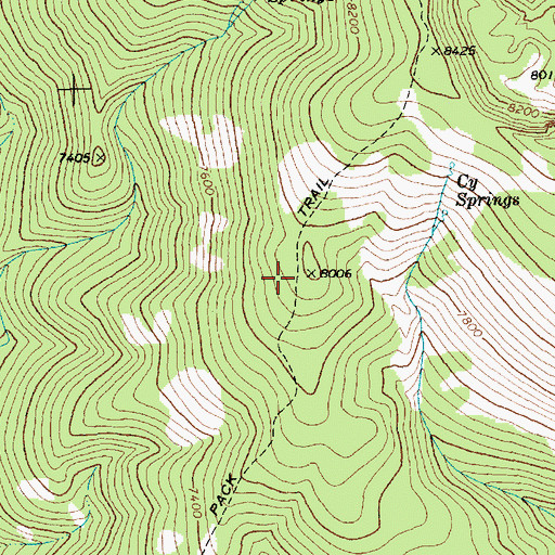 Topographic Map of Blue Bunch Trail, ID