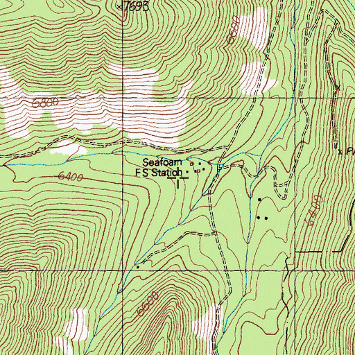 Topographic Map of Seafoam Guard Station, ID