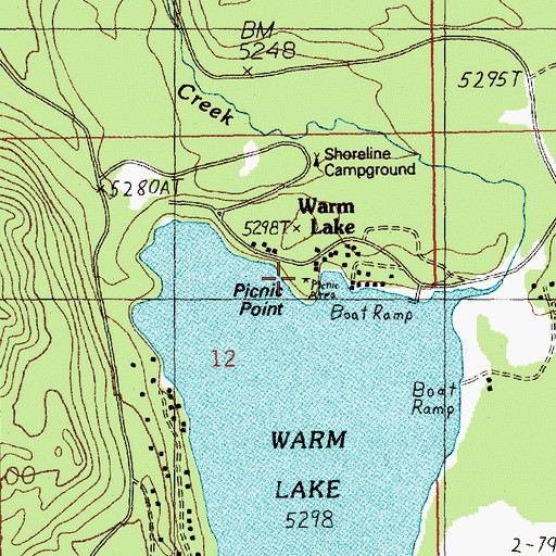 Topographic Map of North Shore Lodge Recreation Site, ID