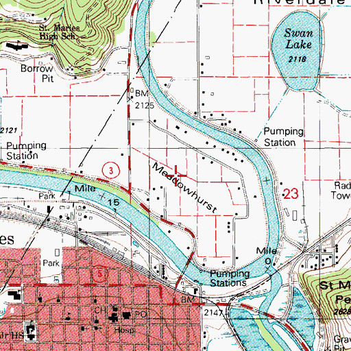 Topographic Map of Meadowhurst, ID