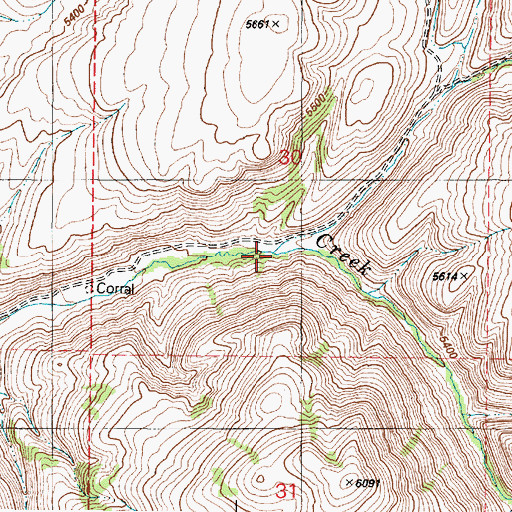 Topographic Map of North Fork Henry Creek, ID