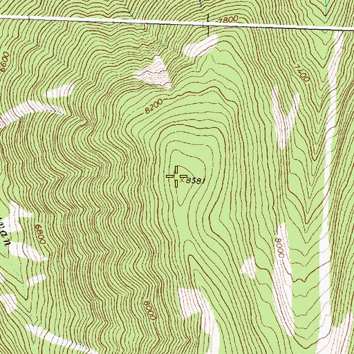 Topographic Map of Bitterroot Mountain, ID