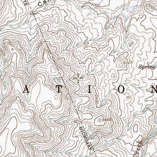 Topographic Map of Hackberry Spring, AZ