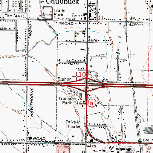 Topographic Map of Pine Ridge Mall, ID