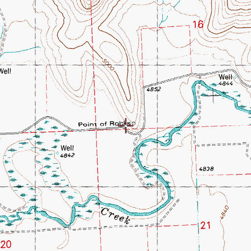 Topographic Map of Point of Rocks, ID