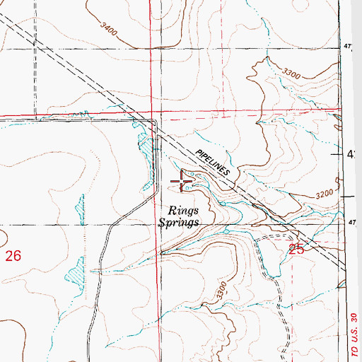 Topographic Map of Rings Springs, ID