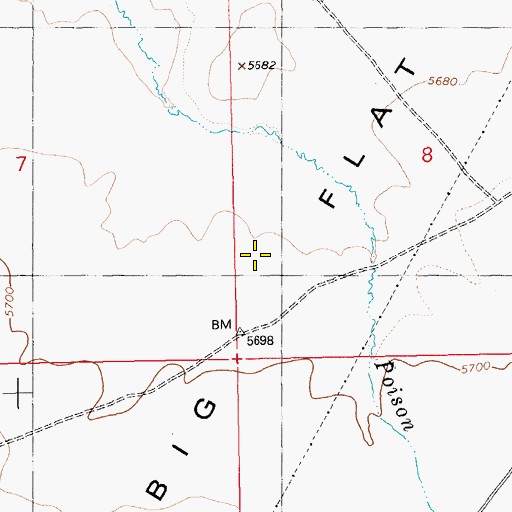 Topographic Map of Big Flat, ID