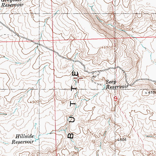 Topographic Map of Black Butte Hills, ID