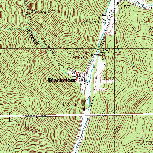 Topographic Map of Blackcloud, ID
