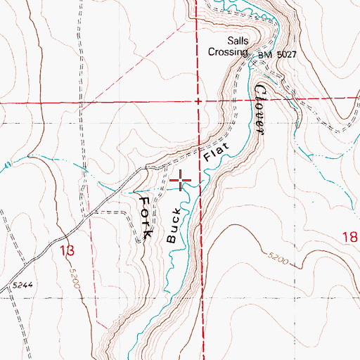 Topographic Map of Buck Flat, ID