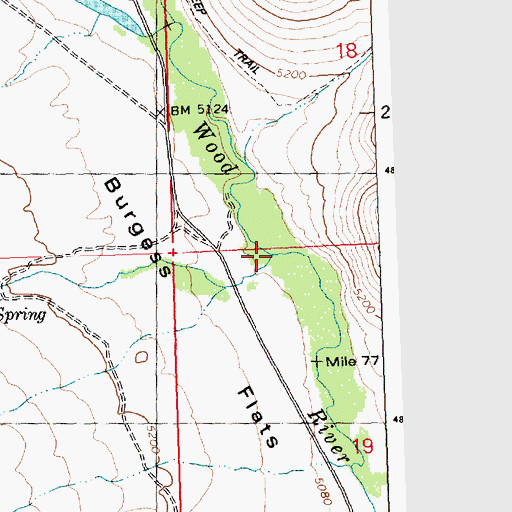 Topographic Map of Burgess Creek, ID