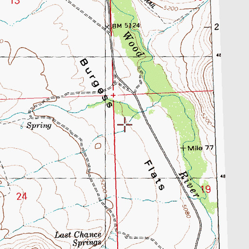 Topographic Map of Burgess Flats, ID