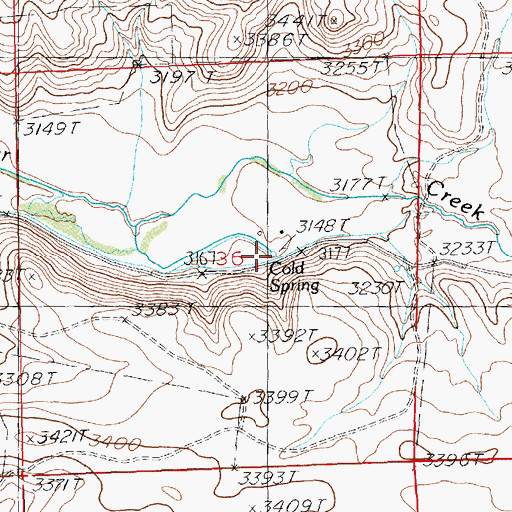 Topographic Map of Cold Spring, ID