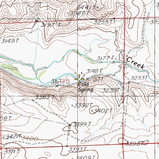 Topographic Map of Cold Spring, ID