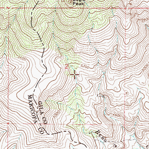 Topographic Map of Hyde Cabin Spring, AZ