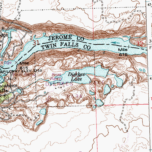 Topographic Map of Dierkes Lake, ID