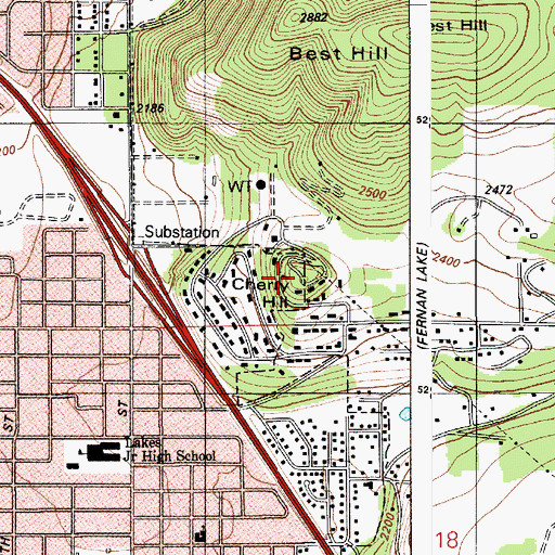 Topographic Map of Cherry Hill, ID