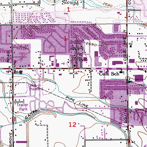 Topographic Map of Fairwood Shopping Center, ID