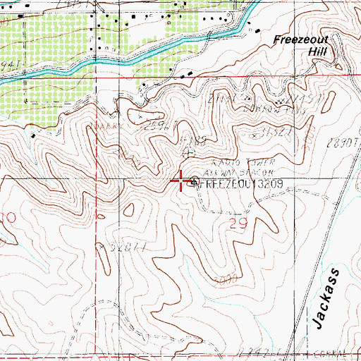 Topographic Map of Freezeout Hill, ID