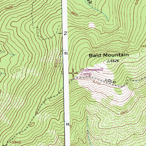 Topographic Map of Greensward Camp, ID