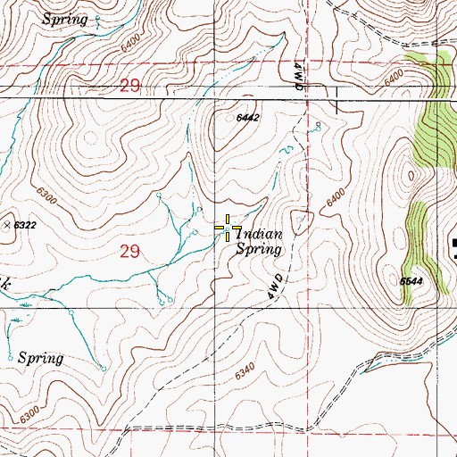 Topographic Map of Indian Spring, ID