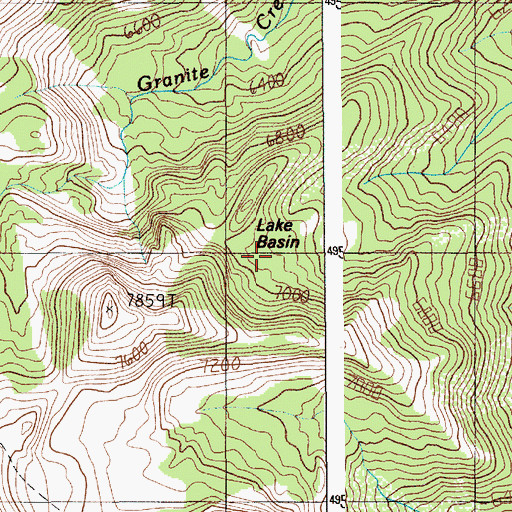 Topographic Map of Lake Basin, ID