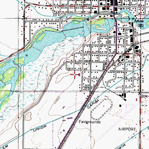 Topographic Map of Lincoln Elementary School, ID