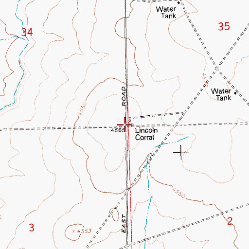 Topographic Map of Lincoln Corral, ID