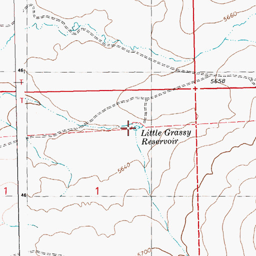 Topographic Map of Little Grassy Reservoir, ID