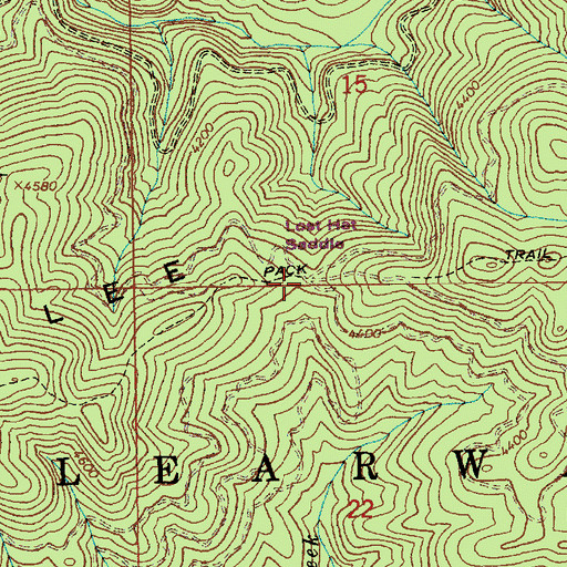 Topographic Map of Lost Hat Saddle, ID