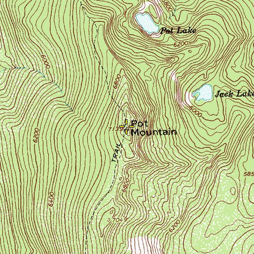 Topographic Map of Bitterroot Range, ID