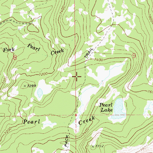 Topographic Map of Crestline Trail, ID