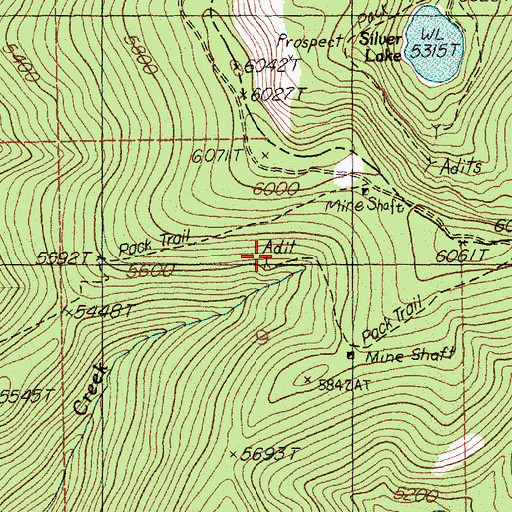 Topographic Map of Monitor Mine (historical), ID