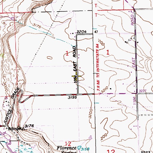 Topographic Map of Florence Spring, ID