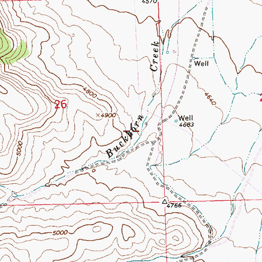 Topographic Map of Buckhorn Canyon, ID