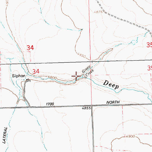 Topographic Map of Green Creek, ID
