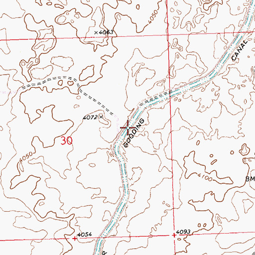 Topographic Map of Milner Gooding Canal, ID