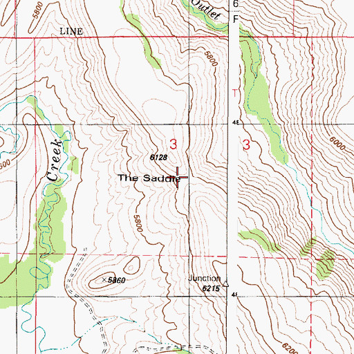 Topographic Map of The Saddle, ID