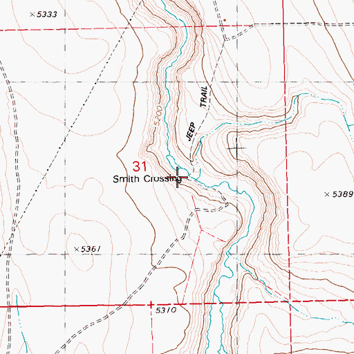 Topographic Map of Smith Crossing, ID
