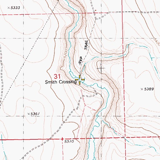Topographic Map of Smith Crossing, ID