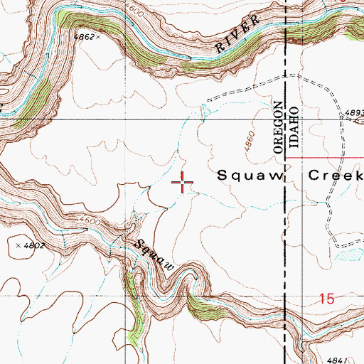 Topographic Map of Squaw Creek Vee, OR