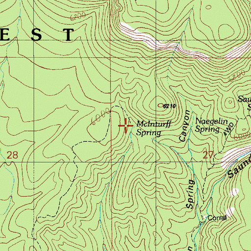 Topographic Map of McInturf Spring, AZ