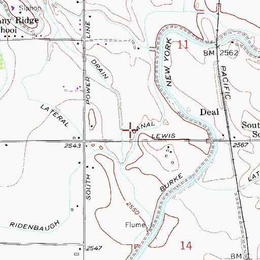 Topographic Map of Aaron Drain, ID